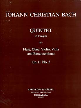 Illustration de Quintette op. 11/3 en fa M pour flûte, hautbois, violon, alto et basse continue
