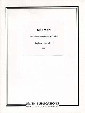 Illustration de One man pour trombone et percussions (partition manuscrite)