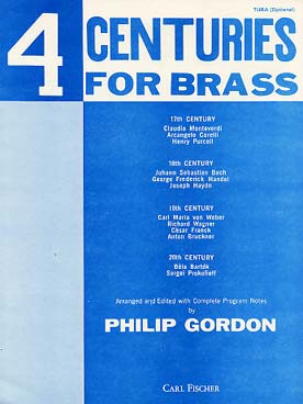 Illustration de 4 CENTURIES FOR BRASS (2 trompettes, cor 2 trombones et tuba en option) parties séparées