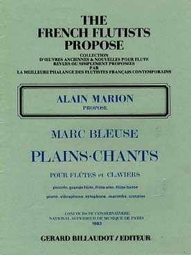 Illustration de Plains chants pour flûte et percussion à clavier