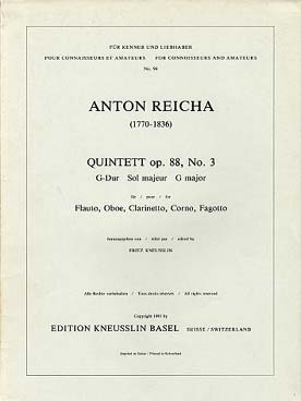Illustration reicha quintette op. 88/3 en sol maj