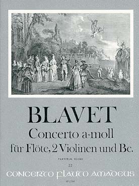Illustration de Concerto en la m pour flûte, 2 violons et basse continue - Conducteur seul