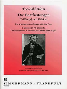 Illustration de Die Bearbeitungen, 5 pièces pour flûte en do et flûte alto (violon, clarinette et cor anglais en option)
