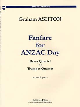 Illustration de Fanfare for Anzac day pour quatuors de cuivres ou quatuor de trompettes