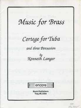 Illustration de Cortege pour tuba et trois percussions (marimba, timbales 1 & 2)
