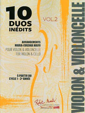 Illustration de 10 DUOS INÉDITS pour violon et violoncelle sur des thèmes classiques et de variété (tr. Maffi) - Vol. 2