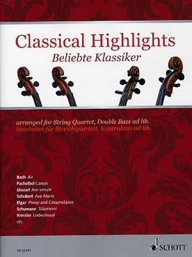 Illustration de CLASSICAL HIGHLIGHTS pour quatuor à cordes avec contrebasse ad lib., conducteur + parties séparées