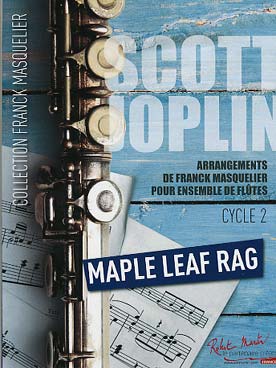 Illustration de Maple Leaf rag pour 4 flûtes dont 1 en option, flûte alto, flûte basse et  contrebasse (cycle 2)