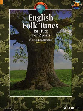 Illustration de ENGLISH FOLK TUNES pour 1 ou 2 flûtes : 54 pièces traditionnelles
