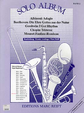 Illustration de SOLO ALBUM (tr. Armitage/Reift) avec accompagnement piano - Vol. 2 : Albinoni, Gershwin, Chopin, Mouret, Beethoven