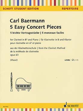 Illustration de 5 Easy concert pieces de la méthode de clarinette op. 63