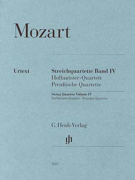 Illustration de Quatuors à cordes - Vol. 4 : quatuor Hoffmeister KV 499, 3 quatuors prussiens KV 575-589-590 (parties séparées)