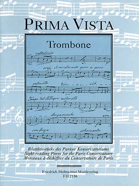 Illustration de PRIMA VISTA TROMBONE : morceaux à déchiffrer du Consertoire de Paris