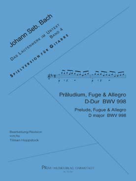 Illustration de Prélude, fugue et allegro BWV 998 en ré M (tr. Hoppstock)