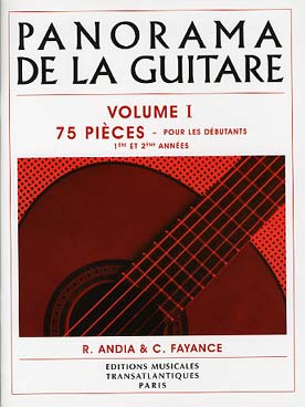 Illustration de PANORAMA de la GUITARE par Andia/Fayance - Vol. 1 : 75 pièces pour débutants 1-2 avec lien audio