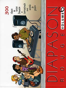 Illustration de DIAPASON : recueils de chants (paroles sans partitions) avec accords de guitare - Diapason rouge Vol. 6 : 300 chansons