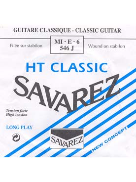 Illustration de CORDES SAVAREZ HT classic bleue (tension forte) - 6e (mi grave)