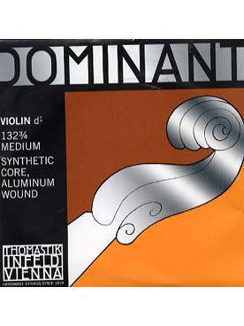 Illustration de Thomastik Dominant - calibre medium - 3e (ré) violon 3/4 - Nylon filé alu