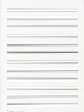 Illustration de PAPIER MUSIQUE Lot de 6 feuilles doubles format in 4 raisin 23 x 30 - 12 portées