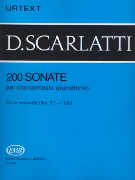 Illustration scarlatti sonates (200) vol. 2 (urtext)