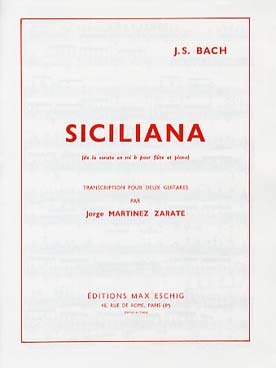 Illustration bach js sicilienne sonate en mi b maj