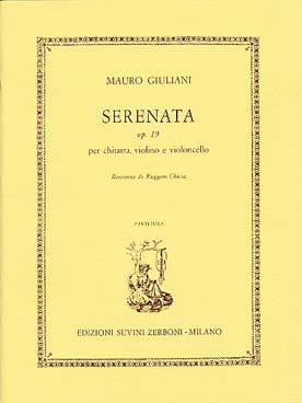 Illustration de Sérénade en la M op. 19 pour violon, violoncelle et guitare - Conducteur