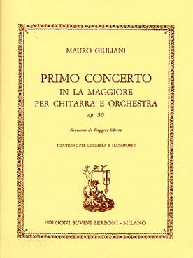 Illustration de Concerto N° 1 op. 30 en la M pour guitare, cordes et timbales (réd. piano)
