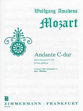Illustration de Andante K 315 en do M pour flûte et orchestre, réduction piano