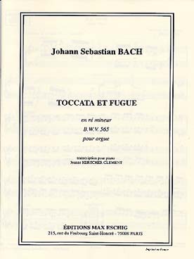 Illustration de Toccata et fugue BWV 565 en ré m - éd. Max Eschig (tr. Herscher-Clément)