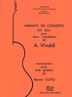 Illustration de Andante du Concerto en sol pour 2 mandolines (tr. Cueto pour 3 guitares)