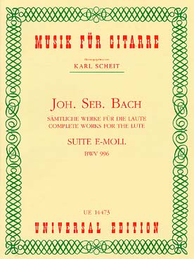 Illustration de Suites pour luth - N° 1 BWV 996 en mi m (tr. Scheit)