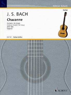 Illustration de Chaconne en ré m (de la partita N° 2 en ré m pour violon BWV 1004, tr. Segovia)