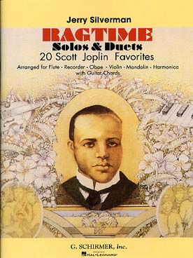 Illustration de Ragtime, 20 rags favoris (tr. Silverman) pour guitare et flûte (ou flûte à bec ou hautbois ou harmonica ou mandoline)