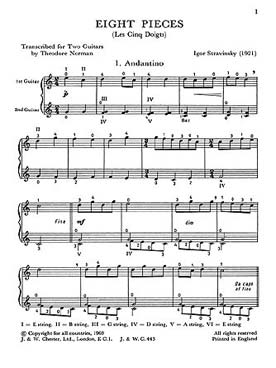 Illustration de Les 5 doigts (8 pièces pour piano) (tr. Norman)