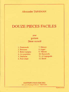 Illustration tansman pieces faciles (12) 2eme recueil