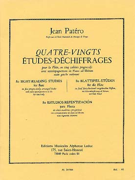 Illustration de 80 Études de déchiffrage en 5 cahiers - 3e Cahier, flûte seule