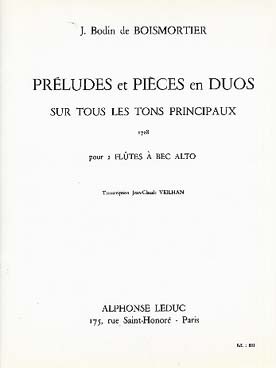 Illustration boismortier preludes et pieces en duo