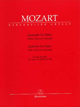 Illustration mozart quatuors fl, vl, alto et cello
