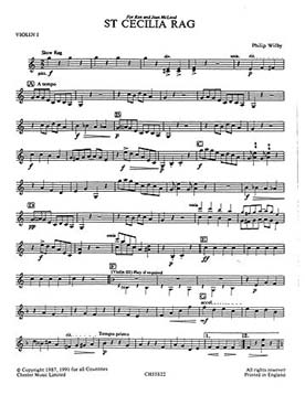 Illustration de PLAYSTRINGS : musique pour orchestre de jeunes instrumentistes à cordes Moyen 14 : WILBY St Cecilia rag - Parties séparées