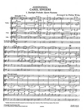 Illustration de PLAYSTRINGS : musique pour orchestre de jeunes instrumentistes à cordes Moyen 16 : WILBY Carol singers - Conducteur