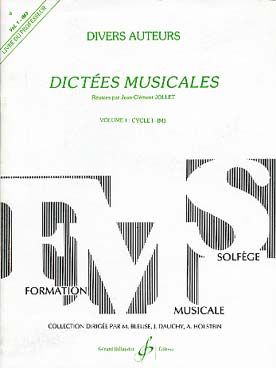 Illustration de Dictées musicales Vol. 1 : 1er cycle (IM 3) - Livre du professeur