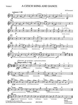Illustration de PLAYSTRINGS : musique pour orchestre de jeunes instrumentistes à cordes Moy force 3 : TOWNSEND Chansons tchèques - Parties séparées