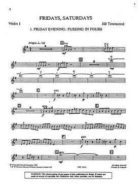 Illustration de PLAYSTRINGS : musique pour orchestre de jeunes instrumentistes à cordes Moy. force 4 : TOWNSEND Vendredis et... - Parties séparées