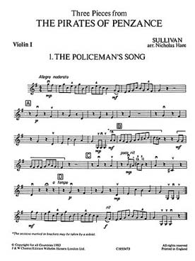 Illustration de PLAYSTRINGS : musique pour orchestre de jeunes instrumentistes à cordes Moyen 5 : SULLIVAN Pirates of Penzance - Parties séparées