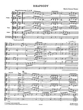 Illustration de PLAYSTRINGS : musique pour orchestre de jeunes instrumentistes à cordes Moyen 15 : TURBER CARSON Rhapsodie - Conducteur