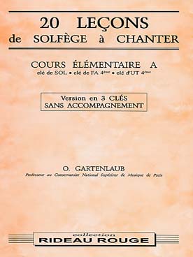 Illustration de Solfèges à chanter 20 Leçons Élémentaire A - en 3 clés sans accompagnement