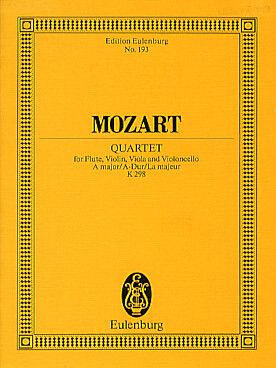 Illustration de Quatuor K 298 en la M pour flûte, violon, alto et violoncelle