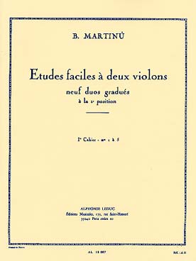 Illustration martinu etudes faciles 2 violons vol. 1