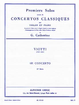 Illustration de 1er Solo du Concerto N° 12 en si b M (rév. Catherine)