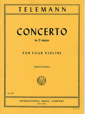 Illustration de Concerto en ré M pour 4 violons (C + P)